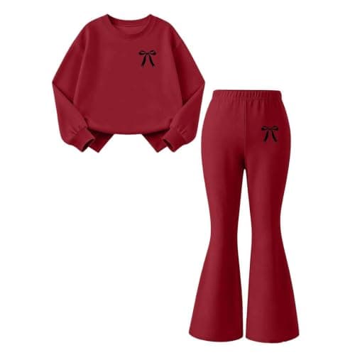 duxyoz Girls Sweatsuit Set Fall Outfits 2 Pcs Athletic Sets Tween Clothes — view 4