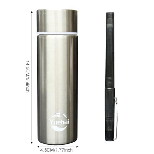 Stainless Steel Water Bottle, Mini Flask 150ML,Coffee Vacuum Small Flasks Small Capacity Portable Travel Drink Water Bottle Insulated Cup (Silvery) — view 2