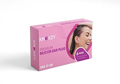 Knoxzy Silicone Ear Plugs Re-Usable Waterproof Noise Cancelling Premium Moldable Ear Plugs for Sleeping, Travelling, Studying Noise Reduction Pink Pack of 1 — view 2