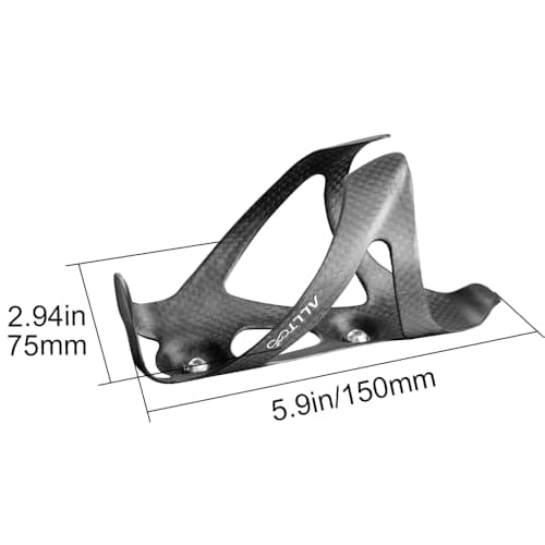 Pack of 2 ultralight carbon fiber bottle cages, matte and glossy finish, 25 g, T800 3K texture, secure fit for road and MTB (matte) — view 2
