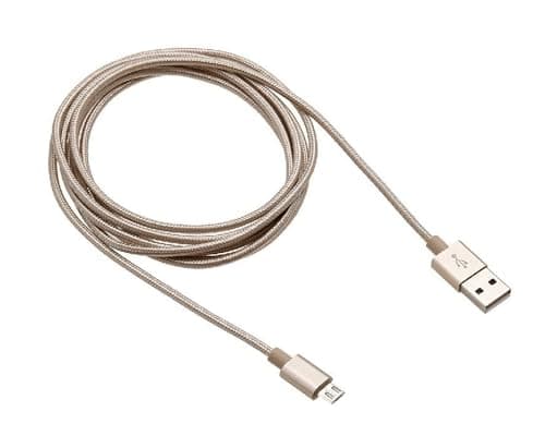 iTechCover Braided USB Cable Charging Cord/Charger Power Lead Wire Compatible with LE Lighting EVER Rechargeable LED Headlamp/Gold / (1m / 3.3ft) — view 3
