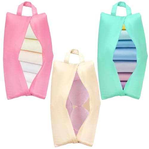 LLMSIX 3pcs Travel Underwear Organizer Bag, Underwear Travel Bag with Handle, Bra & Sock Organizer Bags for Women Men Socks Lingerie and Small Clothes