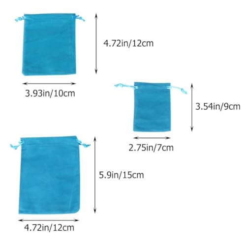 12pcs Blue Velour Drawstring Storage Bag for Power Bank and USB Cable — view 4