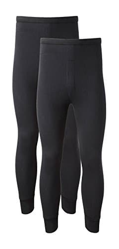 Heatwave® Pack of 2 Men's Thermal Trousers Long Johns Warm Underwear Baselayer, S M L XL XXL Thermals, XX Large Black