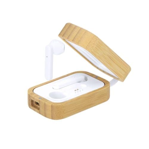 Sawfish Personalised Earphones Tresan Bluetooth 5.0 Bamboo Wireless Earbuds with Bamboo Charging Case – Touch Control, Hands-Free, Eco-Friendly Earphones — view 6