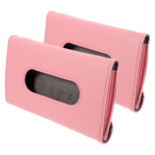 2pcs Car Visor Tissue Holder Refillable PU Hanging Case for Tissue