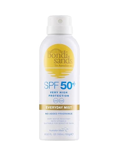Bondi Sands Fragrance Free Sunscreen Aerosol Mist SPF 50 | Non-Greasy Broad Spectrum Formula Moisturises, Soothes, and Protects Skin, Water Resistant Up To 4 Hours + Cruelty Free | 6.52FL.OZ/160g