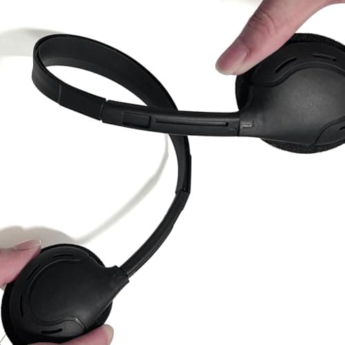 WAHUWAY 20 Pack Bulk Headphones for Kids Students School Classroom Bulk Earphones Adjustable with 3.5 mm Jack for Library Children Adults(004 Black Headphones) — view 6