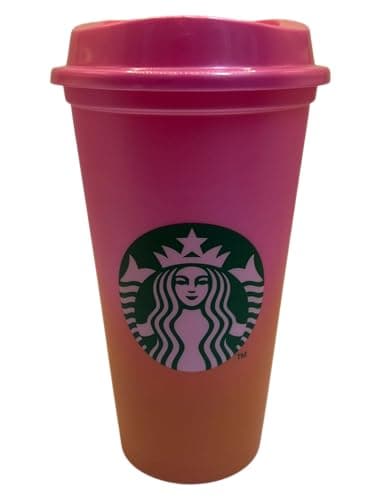 STARBUCKS Hot Tropic Haze Reusable Plastic Travel Eco Cup/Mug/Tumbler Summer 2026 Grande Medium, 16oz 473ml