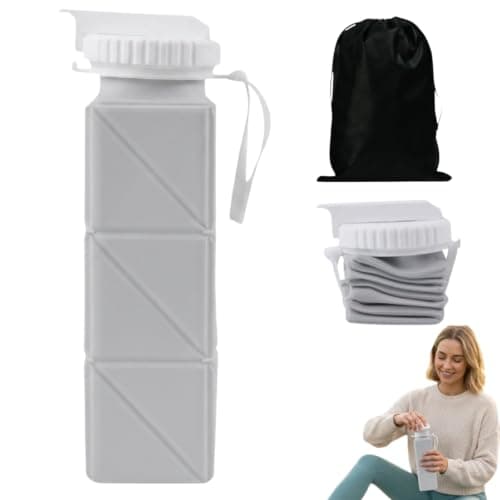 Collapsible Water Bottle, 620 ml Foldable Water Bottle 22 x 7.5 cm