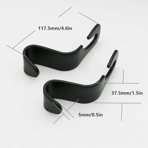CBMZHF 4Pack Car Headrest Hooks - Adjustable Back Seat Organizer for SUV & Vehicles, Holds Purses, Grocery Bags, Umbrellas (Black) — view 2