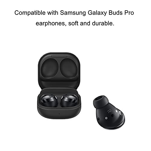 Adhiper Silicone Earbuds Replacement Buds Pro Earbuds Earmuffs Compatible for Samsung Galaxy Buds Pro Earplugs-fit in the charging case, Noise-Reducing non-Slip Silicone Earplugs with filter (Black) — view 5