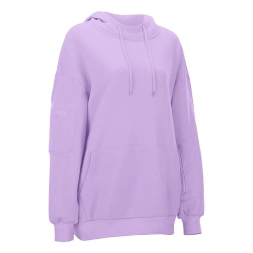 Ewleguzka Travel Hoodie with Eye Mask Built In,Comfrt Airplane Wearable Blanket Hoodie for Adults Men Women 4 Pockets Purple — view 6