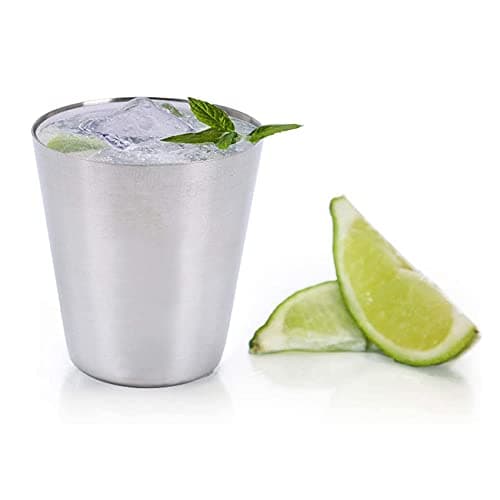 saijer Stainless Steel Shot Cups, 16 PCS Schnapps Cup Metal Shot Glasses Tumblers Mini Wine Drinking Glasses Travel Wine Cup Stackable Drinking Cups Portable Hip Flask for Outdoor Camping (30ML) — view 5