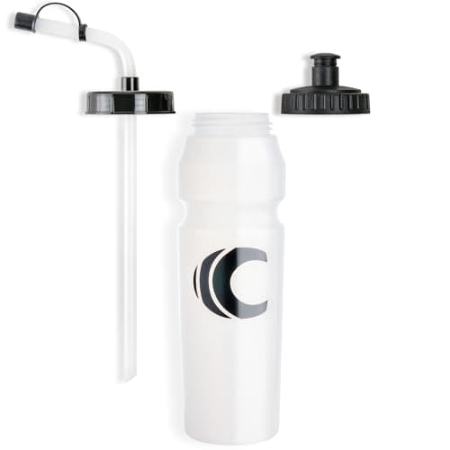 Cannon Sports 1 Liter Sports Water Bottle, BPA-Free, 34 Oz Capacity, Large Mouth, 2 lids (Straw and Squeeze), Great For Helmet Sports Such As Hockey, Lacrosse, Football, Boxing (Clear) — view 4