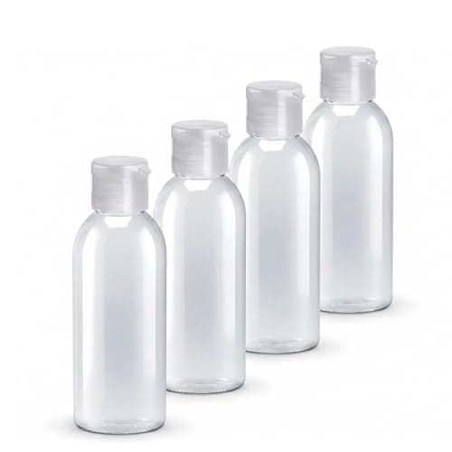 4x 100ml clear Travel Bottles with Flip Cap for Toiletries Empty Refillable Clear Plastic Travel Liquid Containers Ideal For Shampoo Cosmetic Lotion Body Wash Makeup Shower Gel Hand Soap (pack of 4) — view 4