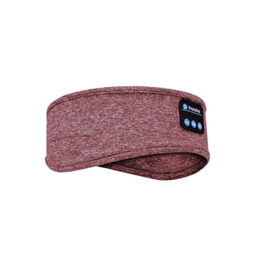 Wireless Bluetooth Sleeping Headband | Comfortable Sleep Headphones for Night Use, Soft Music & Meditation Headband with Built-in Speakers, Perfect for Side Sleepers, UK Compatible (Red)