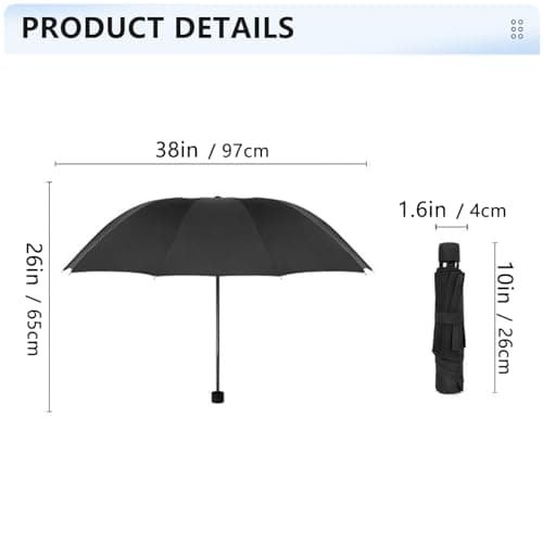 JinliangGuo One Piece Small Travel Folding Umbrella Strong Durable Compact Folding Auto Open Windproof Portable for Rainy Snow Sun Day — view 2
