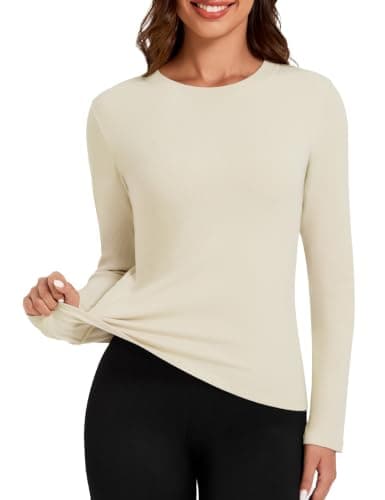 Harlamvar Women's Thermal Tops Lightweight Long Sleeve Soft Base Layer Top