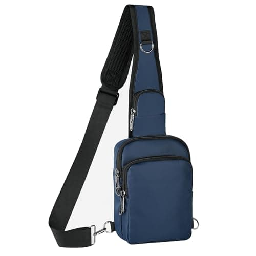 BROADREAM Small Sling Cross Body Chest Bag Shoulder Bags for Men Women,Water Resistant Crossbody Man Bag with Zipper Lock & RFID Blocking