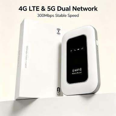 Portable Unlocked 4G/5G WiFi6 Mobile Hotspot, 300Mbps Pocket Wireless Modem Supports Up to 10 Devices, Long Lasting Battery Travel Internet Dongle for UK Home Camping Business Trips — view 2