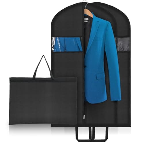 Niviy Suit Bags 110 x 60cm, Foldable Garment Cover with Handles 2 Pack