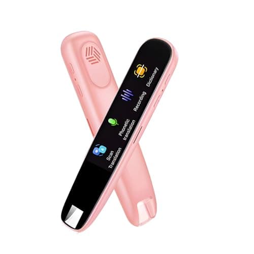 Gotrain Translator Pen Scan Translator Pen Online 112 Language Scan Reader Pen for Dyslexia Portable Translator Multifunctional Supports Speech & Scan to Text for Meetings, Learning, Travel (Pink)