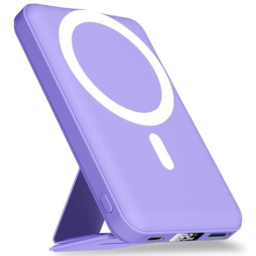 YAGOPAL Power Bank 10000mAh Magnetic Wireless Power Bank with Foldable Stand and LED Display Portable Charger 22.5W PD Fast Charging Battery Pack For iPhone 16/15/14/13/12 Mini Pro/Pro Max