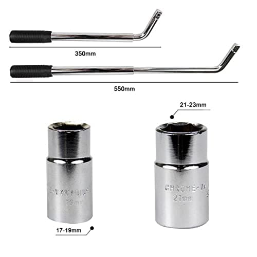 Car Tyre Changing Tools Kit - 2 Ton Scissor Jack & Telescoping Lug Wrench — view 5