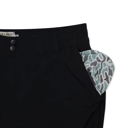 BURLEBO Men’s Everyday Shorts – Lightweight Casual Shorts with Stretch Fabric and Functional Pockets, Matte Black - Retro Duck Camo, X-Large — view 6