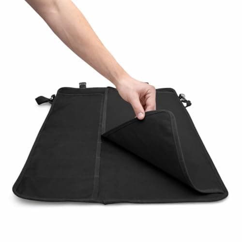 OUTSTANDER Chefs Knife Roll Bag with 11 Slots, Heavy Duty 16OZ Waxed Canvas Knives Case for Camping, Waterproof Storage Tool Wrap for Equipment of Chef, Comes with Shoulder Strap (Black) — view 5