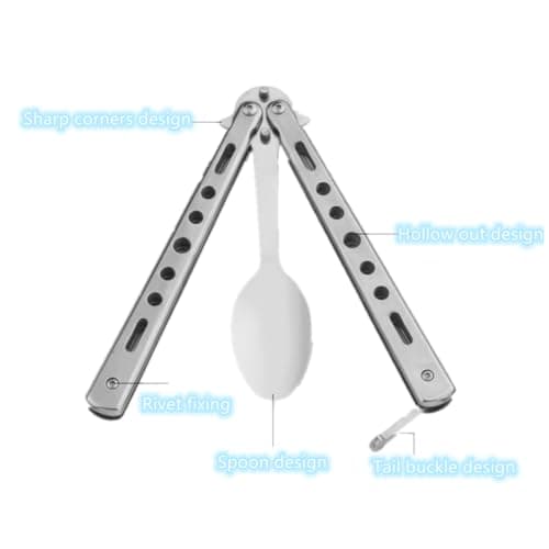 Folding Camping Spoon Stainless Steel Portable Travel Cutlery — view 3