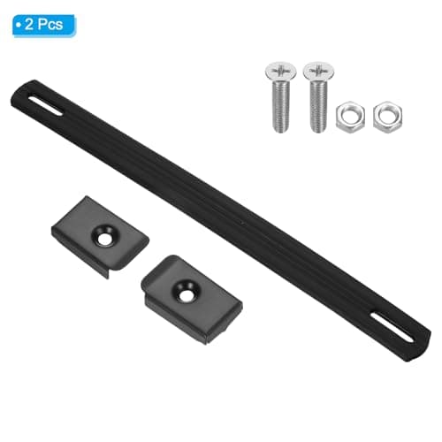 PATIKIL Strap Handles Replacement 9.5 Inch, 2 Pcs Rubber Luggage Pulls with Metal Caps Spare Strap Handle Grip for Suitcase Box Case Amplifiers Speaker Cabinet, Black — view 3