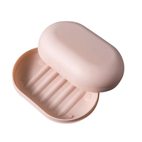 Portable Soap Dish Shower Soap Box Travel Soap Case with Lid,Soap Holder Container with Cover Soap Dishes for Shower Bathroom Hiking School Gym Traveling (Pink) — view 2
