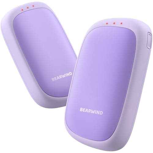 Bearwind Electric Hand Warmers Rechargeable, 2 Pack Magnetic Design, Purple