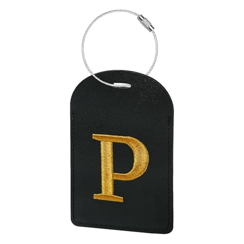 Gloppie Initial Luggage Tags TSA Approved Embroidered Monogrammed Letter Luggage Tag for Suitcases P