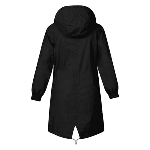 YCBMINGCAN Girls Raincoat Kids Waterproof Jacket | Long Lightweight Windbreaker Parka with Hood | Teen Zip Up School Rain Coat with Pockets Casual Autumn Outerwear for Youth 5-16 — view 5