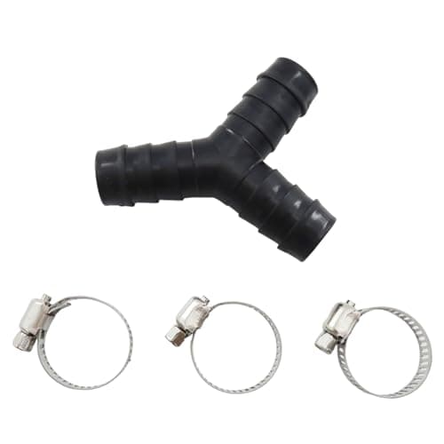 Washing Machine Drain Hose Y Type Reducer Connector for Split Pipe Three Way Adapter Universal Laundry Waste Water Fitting (Black, One Size)