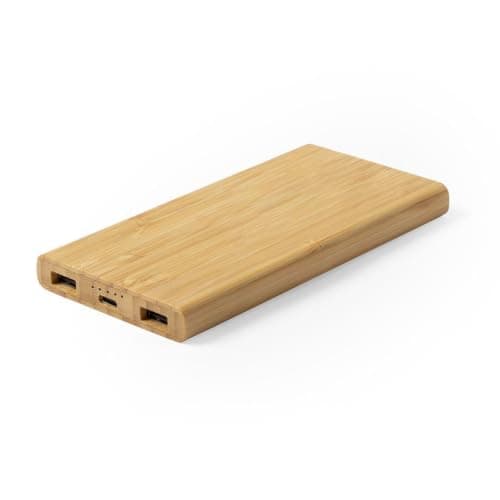 Sawfish Personalised Power Bank Kalery 6000mAh Bamboo Wireless Power Bank 5W Charger with Dual USB Outputs, USB-C Input/Output — view 5
