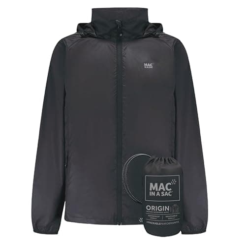 Mac in a Sac Origin II Waterproof Packable Jacket Unisex, Jet Black, XL