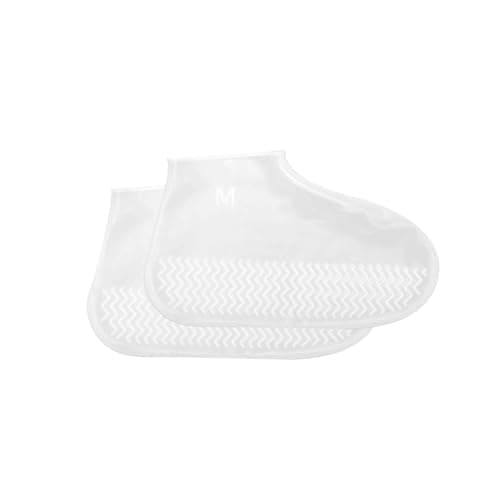 Reusable Silicone Shoe Cover, UK 2.5-6.5 Waterproof Covers for Men Women Transparent Anti-Slip Resistant Protector to Prevent Rain into Shoes (Thickened), Dry for Outdoor Cycling Camping Walking