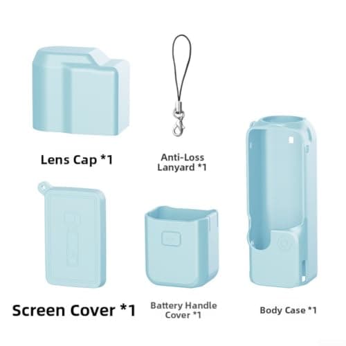 JoyousMall Soft Silicone Cases for DJI for Osmo Pocket 4, Shockproof Skin Protective Case Cover with Screen Protector & Lanyard, Anti-Scratch Action Camera Accessories(Mint Green) — view 2