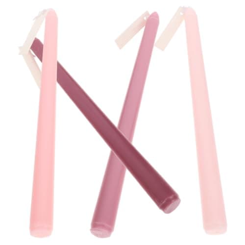 4pcs Decorative Long Pole Scented Candle, Smokeless Paraffin Pink