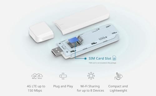 D-Link DWM-222W 4G LTE AX300 Wi-Fi 6 USB Adapter, Portable SIM Card Dongle, Plug & Play LTE Internet Stick, 150Mbps DL, WPA3, Up to 8 Devices, Travel Hotspot for Laptop, PC, Mac, Linux — view 2
