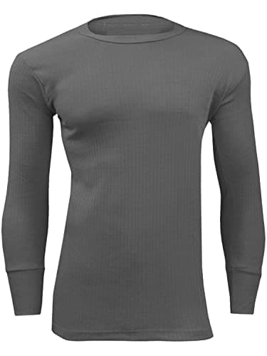 989Zé ENZO Mens Thermal Top Long Johns Tee T Shirt Underwear Ski Winter Warmer Stretch Short and Long Sleeve Base Layer (Grey Long Sleeve, 5XL)