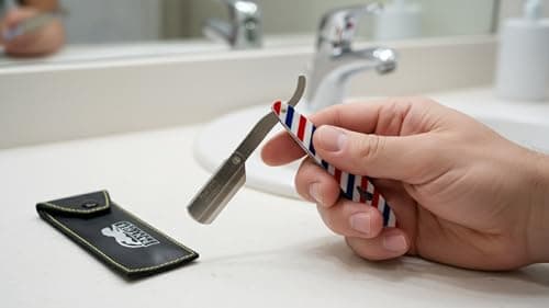 Stainless Steel Cut Throat Razor Trimmer For Men & Women Beard Shaving Razor Barber Hair Remover Shaver Beard Grooming Kit Cut Throat Shaving Single Blade Razor for Mens — view 5