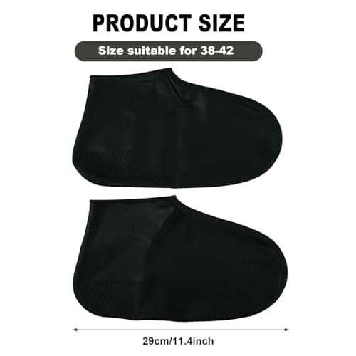 Merzio Waterproof Shoe Covers, Reusable Silicone Overshoes Non-Slip Rain Boot Protectors, Washable Over Shoes Protectors for Men Women Outdoor Cycling Hiking — view 2
