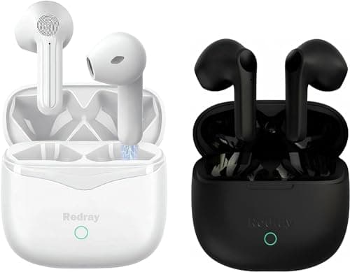 AXPADA Wireless Headphones,Wireless Bluetooth 5.3 Earbuds, Touch Control, Easy-Pairing, 24H Playtime,Noise Cancellation Built-in Mic with Charging Case, IPX8 Waterproof Earphones for Anroid/IOS