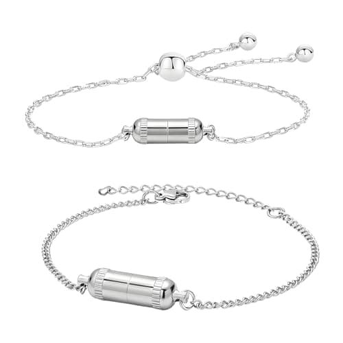 Unisex Adjustable Stainless Steel with Hidden Pills Compartment Geometric Design 16.5cm Stainless Steel Geometric Featuring Removable Holder for Travel Adjustable Chain — view 3