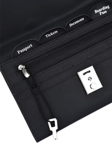 AR BRAND EST. 2021 Travel Document Wallet Organiser with Lock for Passport (Black) — view 2